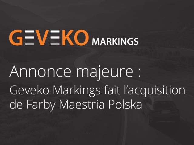 Geveko Markings acquiert Farby Maestria Polska Sp. z o.o. en Pologne