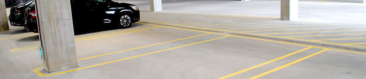Parking de Costco - Marquage jaune permanent ECO TEMPO