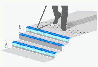 Illustration d'un escalier avec des nez de marches et contres-marches aux normes