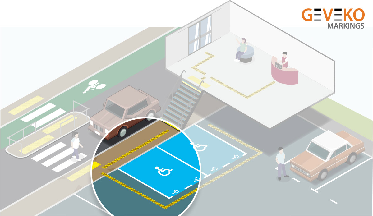 Illustration d'une place de parking pour personne à mobilité réduite