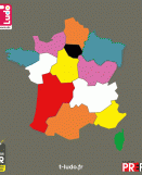 Carte de France préfabriquée - jeu au sol thermocollé T LUDO