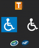 Symboles handicapés pour place de parking PMR - Marquage thermocollant T SIGN