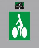 Homme à vélo sur fond vert préfabriqués thermocollés PREMARK