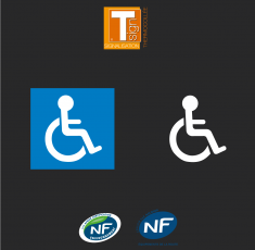 Symboles handicapés pour place de parking PMR - Marquage thermocollant T SIGN
