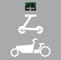 Symboles trottinette ou vélo cargo PREMARK thermocollants