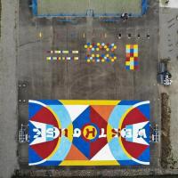 Décoration colorée pour terrain de sport en POLYKOLOR - Westhouse (67)