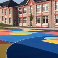 Terrain sportif coloré en GRIP et ENDUIT COLOR - Ecole de Liévin (62)