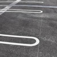 Lignes préfabriquées thermocollées sur mesure - Parking centre commercial Costco (91)